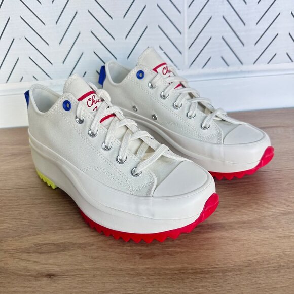 ⭐Converse Run Star Hike Ox Platform Sz 7.5 Mens Shoes Beige Red Sneakers A08196C - Picture 3 of 10